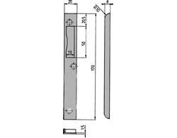 Zimmertür-Schließblech für Ganzglastüren S411
