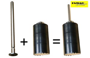 Dämmstoff-Lochsägen mit integriertem Adapter Click & Drill Famag