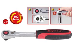Umschaltknarre SlimPOWER 1/4" 72 Zahn KS Tools